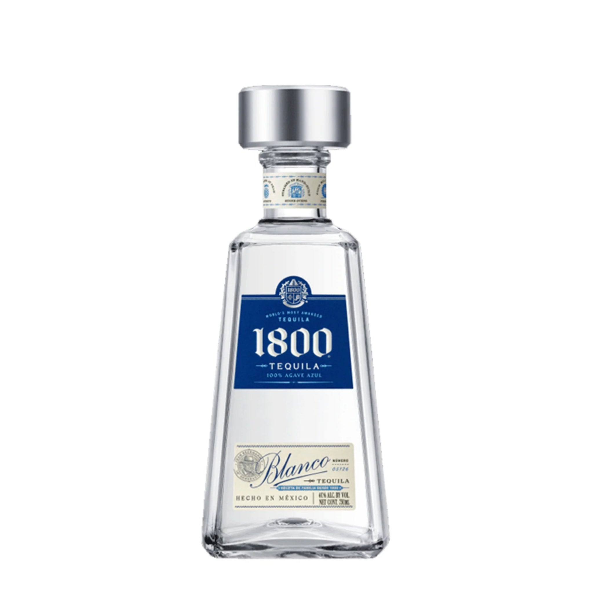 1800 Tequila bottle on a white background