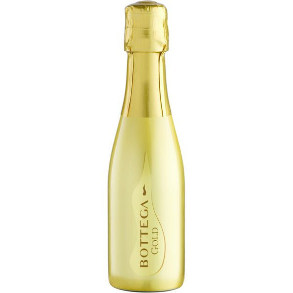 Gold bottle with 'Bottega Gold' branding on a white background