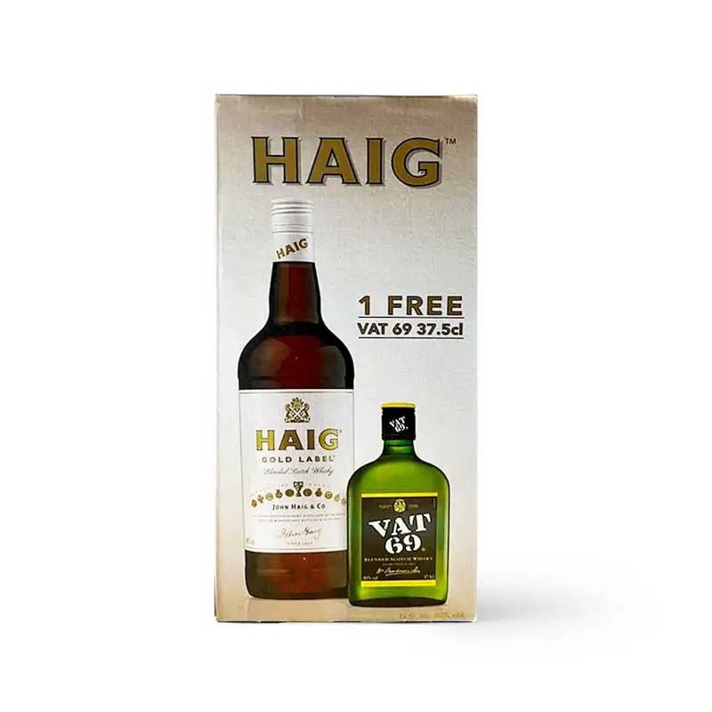 Haig Gold Label 1L + Free Vat 69 37.5cl - Premium Liquors & Cigars