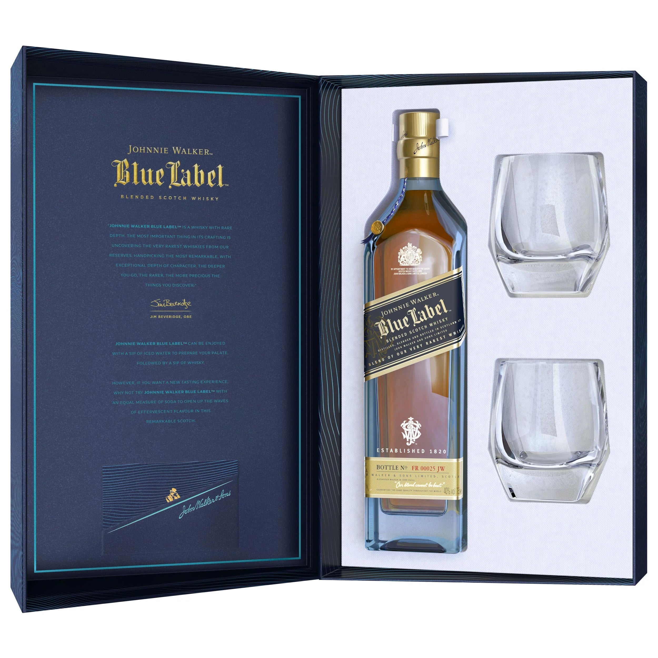 Johnnie Walker Blue Label Gift Set With 2 Glasses